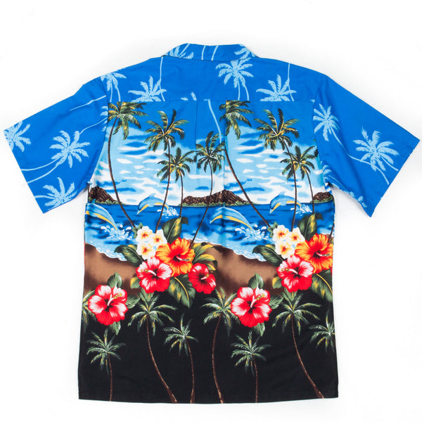 Mens Hawaiian Aloha Shirt Blue Dolphin - Dude From Hawaii