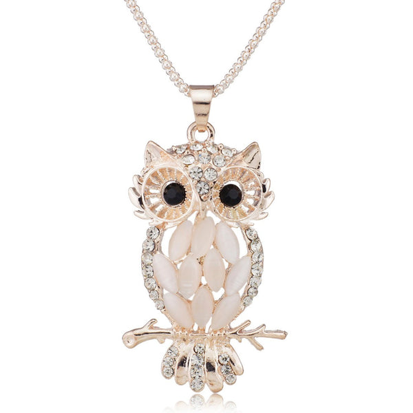 Stylish Sparkling Owl Crystal Necklace & Pendant For Women - Dude From Hawaii